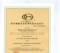 OHSAS18001职业健康安全管理体系认证证书
